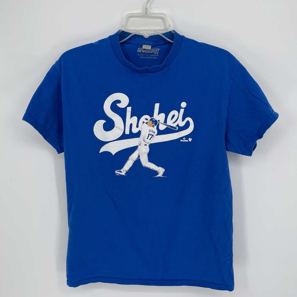 BreakingT Men's Blue Shohei Ohtani‎ MLBPA Graphic Print T-Shirt Size Small